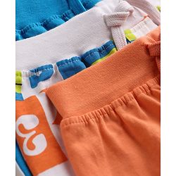 Babyhug Single Jersey Knit Mid Thigh Solid & Printed Shorts Pack of 3 - Multicolor