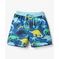Babyhug Single Jersey Knit Mid Thigh Shorts with Dino Print Pack of 3 - Multicolor