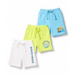 Babyhug Single Jersey Knit Mid Thigh Printed Shorts Pack of 3 - Multicolor