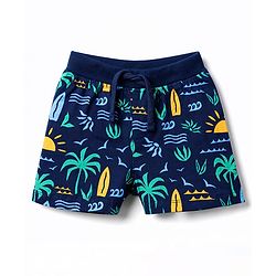 Babyhug Single Jersey Knit Mid Thigh Printed Shorts Pack of 3 - Multicolor