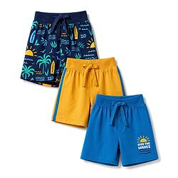Babyhug Single Jersey Knit Mid Thigh Printed Shorts Pack of 3 - Multicolor
