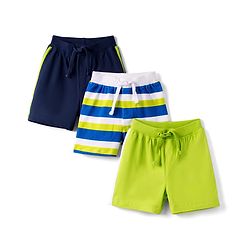 Babyhug Single Jersey Knit MId Thigh Shorts Pack of 3 - Multicolor