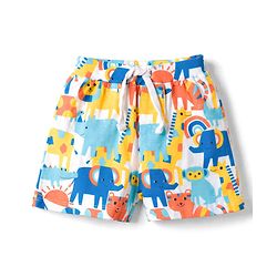 Babyhug Single Jersey Knit Mid Thigh Striped & Printed Shorts Pack of 3 - Multicolor