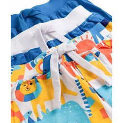 Babyhug Single Jersey Knit Mid Thigh Striped & Printed Shorts Pack of 3 - Multicolor