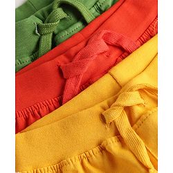 Babyhug Single Jersey Knit Mid Thigh Solid Shorts Pack Of 3 - Multicolor