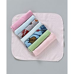 Babyhug Wash Clothes Plain & Printed Pack of 8 (Colour & Print May Vary)