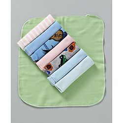 Babyhug Wash Clothes Plain & Printed Pack of 8 (Colour & Print May Vary)