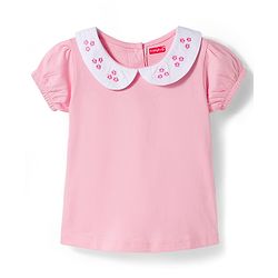 Babyhug 100% Cotton Woven Floral Embroidered Frock With Inner Tee - Navy Blue & Pink