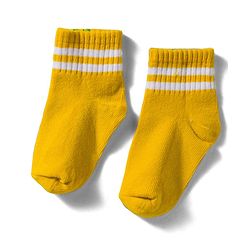 Cute Walk By Babyhug Knit Ankle Length Socks with Stripes Pack of 3 - Yellow Purple & Orange