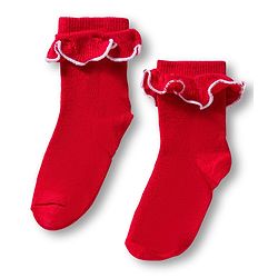 Cute Walk By Babyhug Ankle Length Solid Color Socks with Frill Detailing Pack of 3 - Red Blue & Yellow