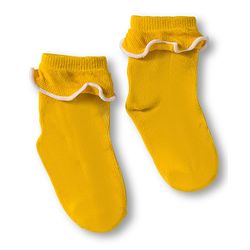 Cute Walk By Babyhug Ankle Length Solid Color Socks with Frill Detailing Pack of 3 - Red Blue & Yellow