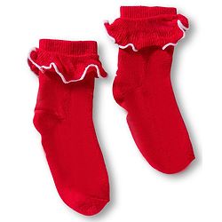 Cute Walk By Babyhug Ankle Length Solid Color Socks with Frill Detailing Pack of 3 - Red Blue & Yellow
