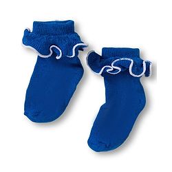 Cute Walk By Babyhug Ankle Length Solid Color Socks with Frill Detailing Pack of 3 - Red Blue & Yellow