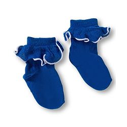 Cute Walk By Babyhug Ankle Length Solid Color Socks with Frill Detailing Pack of 3 - Red Blue & Yellow