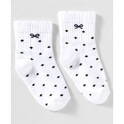 Cute Walk By Babyhug Knit Ankle Length Socks with Bow Design Pack of 3 - Red White & Pink