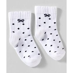 Cute Walk By Babyhug Knit Ankle Length Socks with Bow Design Pack of 3 - Red White & Pink