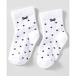 Cute Walk By Babyhug Knit Ankle Length Socks with Bow Design Pack of 3 - Red White & Pink