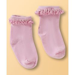 Cute Walk By Babyhug Ankle Length Solid Color Socks Pack of 3 - Multicolor