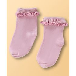 Cute Walk By Babyhug Ankle Length Solid Color Socks Pack of 3 - Multicolor