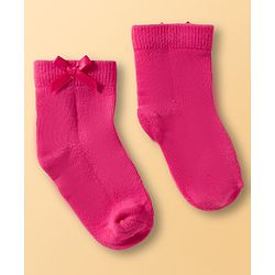 Cute Walk By Babyhug Ankle Length Solid Color Socks Pack of 3 - Multicolor