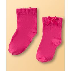 Cute Walk By Babyhug Ankle Length Solid Color Socks Pack of 3 - Multicolor