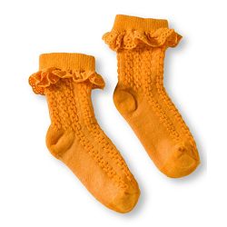Cute Walk By Babyhug Ankle Length Socks with Cable Knit Design Pack of 3 - Pink Orange & Green