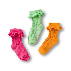 Cute Walk By Babyhug Ankle Length Socks with Cable Knit Design Pack of 3 - Pink Orange & Green