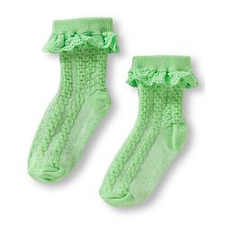 Cute Walk By Babyhug Ankle Length Socks with Cable Knit Design Pack of 3 - Pink Orange & Green
