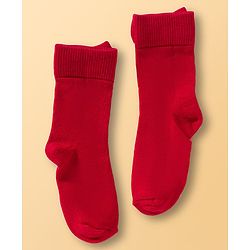 Cute Walk by Babyhug Ankle Length Solid Colour Socks with Bow Design Pack of 3 - Red White & Navy