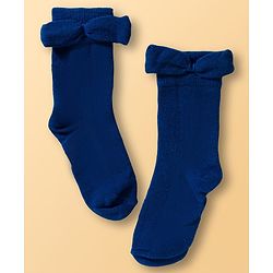 Cute Walk by Babyhug Ankle Length Solid Colour Socks with Bow Design Pack of 3 - Red White & Navy
