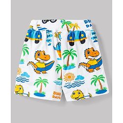 Babyhug Single Jersey Knit Mid Thigh Striped & Printed Shorts Pack of 3 - Multicolor
