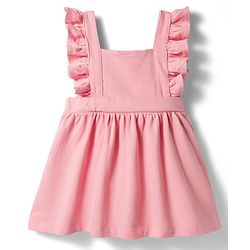 Babyhug 100% Cotton Single Jersey Knit Frock & Half Sleeves Inner Tee With Bunny Embroidery - Pink