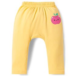 Babyhug Interlock Knit Full Length Diaper Leggings with Floral & Polka Dot Print Pack of 3 - Yellow Pink & Purple