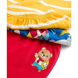Babyhug Interlock Knit Full Length Diaper Leggings with Animal Print & Stripes Pack of 3 - Multicolor