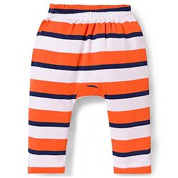 Babyhug Interlock Knit Full Length Diaper Leggings with Sport Theme Print & Stripes Pack of 3 - Multicolor