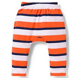 Babyhug Interlock Knit Full Length Diaper Leggings with Sport Theme Print & Stripes Pack of 3 - Multicolor