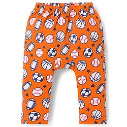 Babyhug Interlock Knit Full Length Diaper Leggings with Sport Theme Print & Stripes Pack of 3 - Multicolor