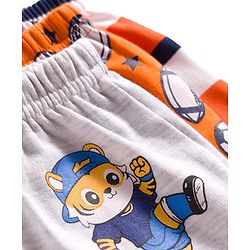 Babyhug Interlock Knit Full Length Diaper Leggings with Sport Theme Print & Stripes Pack of 3 - Multicolor