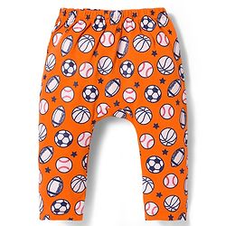 Babyhug Interlock Knit Full Length Diaper Leggings with Sport Theme Print & Stripes Pack of 3 - Multicolor