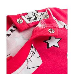 Babyhug Disney 100% Cotton Knit Half Sleeves Co-Ords T-Shirt & Shorts Night Suit With Minnie Mouse Print - Red