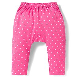 Babyhug Interlock Knit Full Length Diaper Leggings with Floral & Polka Dot Print Pack of 3 - Purple Dark & Light Pink