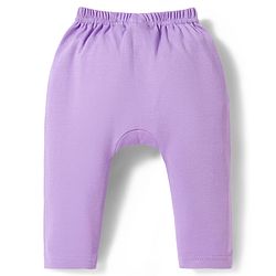 Babyhug Interlock Knit Full Length Diaper Leggings with Floral & Polka Dot Print Pack of 3 - Purple Dark & Light Pink