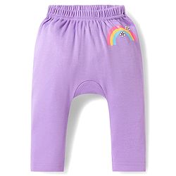 Babyhug Interlock Knit Full Length Diaper Leggings with Floral & Polka Dot Print Pack of 3 - Purple Dark & Light Pink