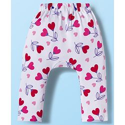 Babyhug Interlock Knit Full Length Diaper Leggings With Polka Dot Print Pack Of 3 - Red White & Navy Blue