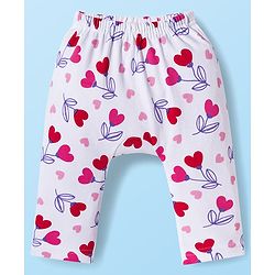 Babyhug Interlock Knit Full Length Diaper Leggings With Polka Dot Print Pack Of 3 - Red White & Navy Blue
