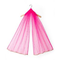 Babyhug Woven Half Sleeves Net Embroidered Lehenga Choli Set With Dupatta - Fuchsia & Yellow