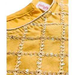 Babyhug Woven Half Sleeves Choli Lehenga Set with Dupatta & Sequin Detailing - Red & Yellow