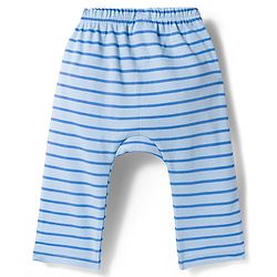 Babyhug Cotton Knit Full Length Diaper Pants With Nautical Theme Print Pack Of 3 - Blue White & Orange