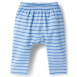 Babyhug Cotton Knit Full Length Diaper Pants With Nautical Theme Print Pack Of 3 - Blue White & Orange