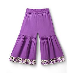 Babyhug Cotton Woven Sleeveless Cambric Printed Kurta & Gharara Set with Dupatta - Purple